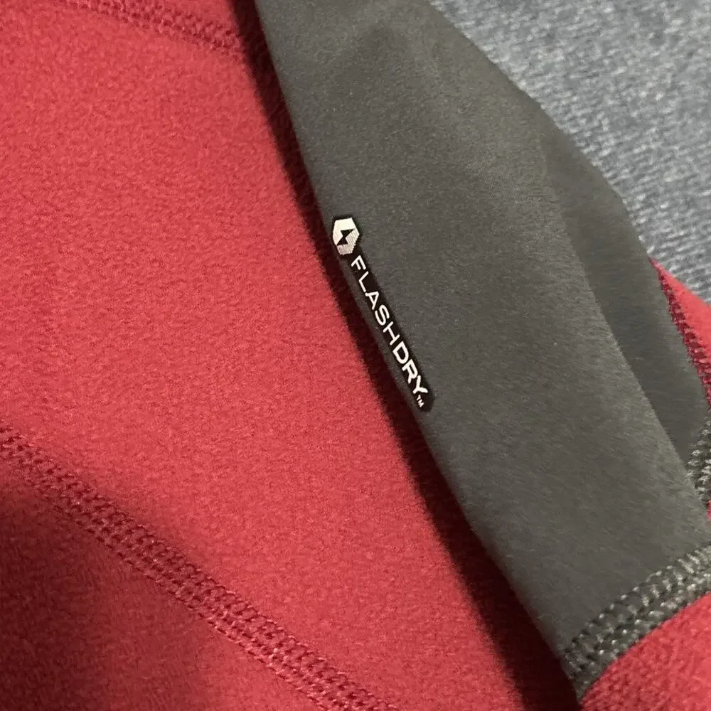 The North Face Flashdry Sweater Mens Size Large 1/4 Zip Fleece Pullover Red
